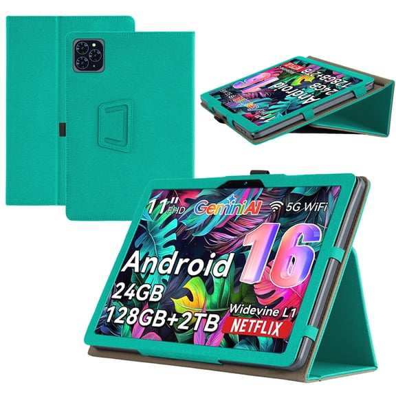 【RUIXH】for TABWEE T90 11 inch Tablet Case TABWEE Android 16 Tablet Case Premium PU Leather Lightweight and Portable Built-in Stand and Pen Slot Design With Wrist Strap (green)