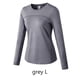 thumbnail image 2 of Qarigey Ropa interior térmica de otoño para mujer, capa base de cuello redondo, camisetas más cálidas ajustadas de manga larga, camiseta para Prendas para la parte del cuerpo Gris L Qarigey  AP013660-13, 2 of 6