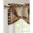 thumbnail image 2 of Tie Up Valance Curtain for Kitchen,Retro Leopard Shoes Theme Rod Pocket Short Curtains Adjustable Tie-Up Shade Valances,Country Animal Skin Texture Window Treatment for Bathroom Living Room Bedroom, 2 of 8