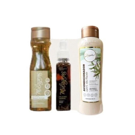 Milagros shampoo & Tonico Herbal de Romero + Acondicionador de Romero
