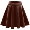 thumbnail image 6 of OGLCCG Girls Vintage Velvet Skater Mini Skirts Stretchy Flared Pleated Skater Skirt Solid Color High Waist Flowy Skirts 4-15 Years, 6 of 7