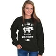 thumbnail image 4 of Like Pig Butts Cannot Lie Bacon Lover Unisex Plus Fleece Graphic Sweatshirt Brisco Brands 2X, 4 of 5