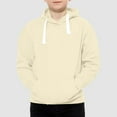 thumbnail image 6 of Boys Hoodie - Boys Solid Soft Hoodies Drawstring Sweatshirt Classic Loose Pullover Sweatshirts with Pocket for Kids - Hoodies,Color:Beige,Size:4-5 Years, 6 of 8