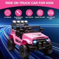 thumbnail image 3 of Huisuilinss 12V Ride On Truck with Remote Control,Electric UTV Car,Ride On Toys Car with 5MPH Max Speed,Accelerator Pedal,Treaded Tires,Steering Wheel,Music and Story for Kids Ages 2-8, 3 of 8