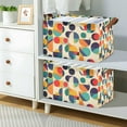 thumbnail image 2 of Yayeee Foldable Storage Basket for Shelves with Handles Waterproof Cloth Bins, Green Geometric, 2 of 7
