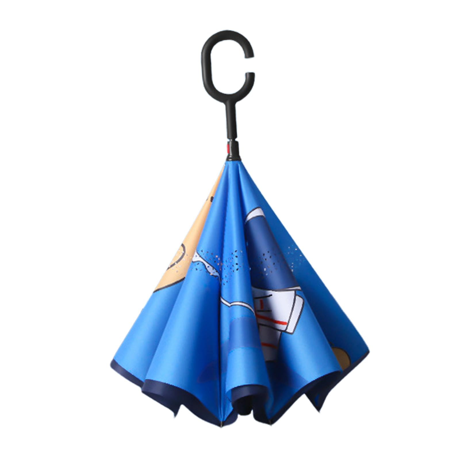 Children's Inverted Umbrella Riding Double Layer Stick Rain Umbrella Style A