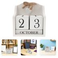 thumbnail image 1 of BESTYASH 2Pcs Wooden Block Calendar Elegant European Design Perpetual Calendar for Desk, 1 of 7