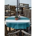 thumbnail image 2 of Outdoor Tablecloth with Umbrella Hole for Patio/Picnic/Party/Camping, Ombre Dark Teal Waterproof Table Cloth Round Cover Washable, Modern Abstract Art Gradient (Dia 54"), 2 of 9