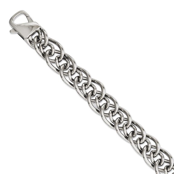 Stainless Steel Large and Small Ovals 8.25inch Bracelet