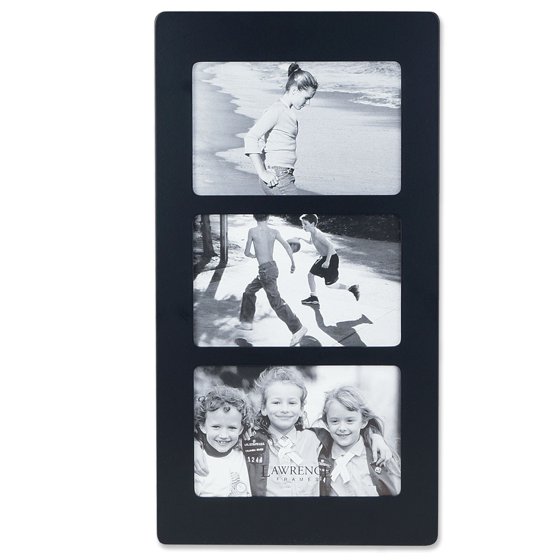 Black Wood 6x4 Multi Triple Horizontal Picture Frame