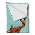thumbnail image 2 of Deer Soft Flannel Fleece Blanket, Modern Illustration of Low Poly Deer with Triangle Psychedelic Polygonal Style Retro, Cozy Plush for Indoor and Outdoor Use, 60" x 80", Multicolor, by Ambesonne, 2 of 5
