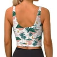 thumbnail image 3 of Fotbe Hawaii Palms Pattern Womens' Sports Bra Longline Wirefree Padded with Medium Support Sports Moisture-Wicking Workou Vest,Tank Top-Large, 3 of 9