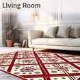 thumbnail image 2 of ODIKA 2'x3' Machine Washable Non-Slip Area Rug, Heritage Plaid With Interlocking Pinecone And Berry Motifs High Traffic Rug, Red, 621212, 2 of 7