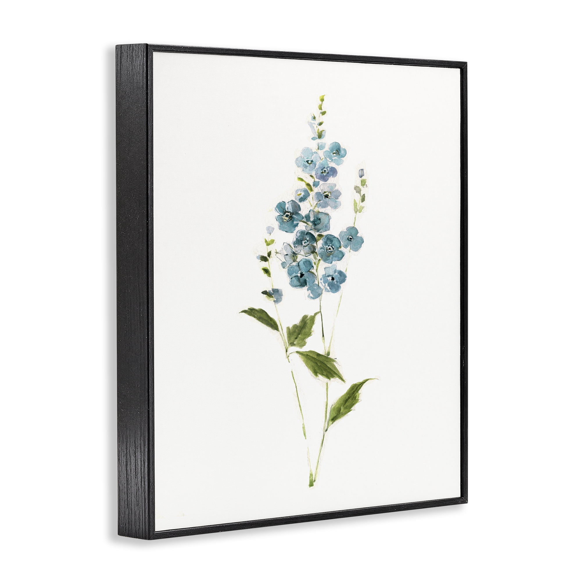 Stupell Industries Delicate Blue Sprigs Black Framed Giclee Art, design by Sally Swatland