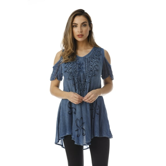 Riviera Sun Tops for Women (Medium Denim, Large)