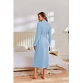 thumbnail image 3 of Ekouaer Robes for Women Lightweight Knit Waffle Bathrobe Full Length Kimono Casual Ladies Loungewear, 3 of 5