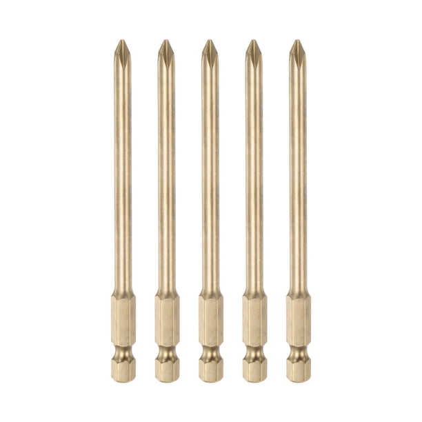 5uds PH1 Phillips Cabeza Destornillador Taladro 4" Longitud 0.2" Diámetro 1/4 Pulgadas Hexagonal Vástago S2 Acero Magnético Cruzado Cabezal para Eléctrica Herramienta
