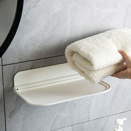 

SEAFEI Wall-mounted Storage Rack Convenient Lightweight Easy to Install Foldable Organizer Rack for Bathroom