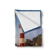thumbnail image 2 of United States Soft Flannel Fleece Blanket, Hilton Head South Carolina Lighthouse Twilight Water Reflection Boats Idyllic, Cozy Plush for Indoor and Outdoor Use, 70" x 90", Multicolor, by Ambesonne, 2 of 6
