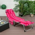 thumbnail image 2 of Goplus 2 Pcs Chaise Longue Pliante d'Extérieur à 5 Positions avec Repose-Pieds Réglable Rose, 2 of 8