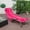 Colorful Pink, variant on Costway Outdoor Folding Chaise 5-Position Lounge Chair with Face Hole &Adjustable Footrest Blue