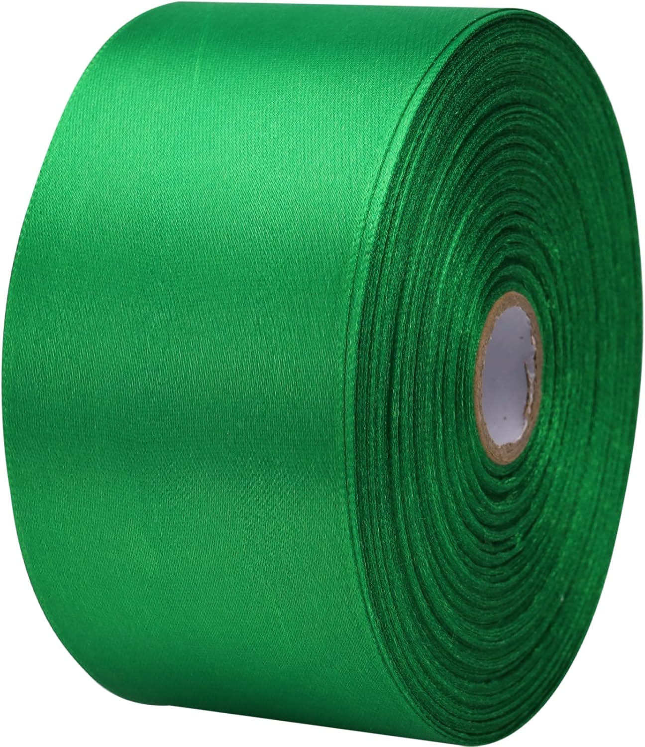 2 inch x 50 Yards Green Single Face Satin Ribbon Solid Fabric Ribbon for Gift Wrapping Floral Bouquets Wedding Birthday Party Decoration Hair Floral Craft Sewing