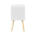 thumbnail image 3 of Resenkos Side Table with 2 Drawer and Rubber Wood Legs,Modern Storage Cabinet for Bedroom Living Room,White, 3 of 7