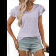 thumbnail image 3 of Camiseta de Verano para Mujer, con Cuello en V, Volantes y Mangas , Color , Talla XL, 3 of 10