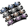 thumbnail image 4 of Rhinestone Flower Hair Toothed Clip Double Layer Snowflake Crystal Barrette Zircon Hair Clips Braided Tool Women Hairpins Headwear(White), 4 of 5