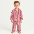 thumbnail image 2 of Ruiwill Boys Outfit Set Long Sleeve Pajama Two Piece Striped Sleepwear For Kids Comfortable Loungewear Crew Neck Print Boy Clothes Red Size 2-3 Years, 2 of 6
