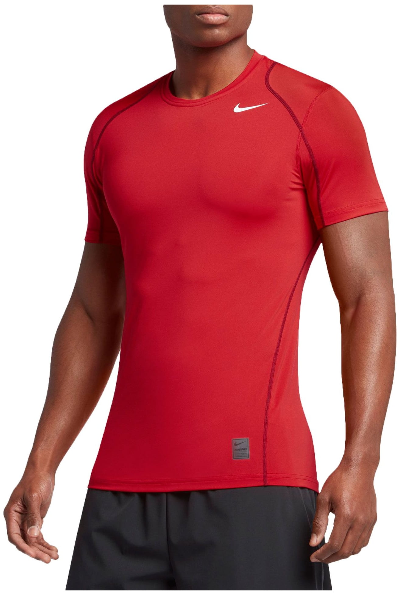 red nike compression shirt