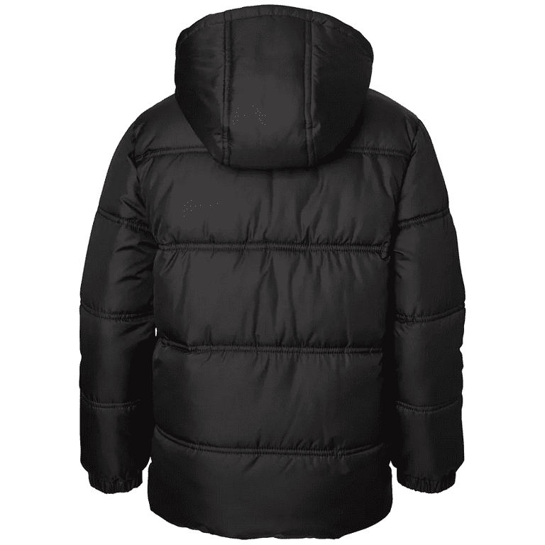 Ixtreme BLACK Big Boys Fleece-Lined Full-Zip Hooded Puffer Ixtreme BLACK Big Boys Fleece-Lined Full-Zip Hooded Puffer