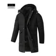 thumbnail image 6 of Donemore Men's Long Thick Jacket with Detachable Windproof Hood Winter Warm Fleece-Lined Coat, 6 of 7