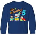 thumbnail image 3 of Inktastic Its my Birthday- circus train 5th Birthday Long Sleeve Youth T-Shirt, 3 of 5
