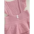 thumbnail image 6 of Bagilaanoe Newborn Baby Girl Rompers Dress Knitting Fly Sleeve Ruffle Bodysuit 3M 6M 12M 24M Infant One Piece Jumpsuit, 6 of 8
