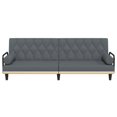 thumbnail image 2 of vidaXL Sofa Bed with Armrests Dark Grey Fabric, 2 of 5