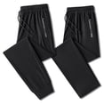 thumbnail image 6 of Mens Stretch Active Pants Casual Stylish Drawstring Pants Outdoor Lightweight Comfy Travel Hiking Work Pants with Zipper Pockets Gray M, 6 of 7