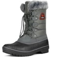thumbnail image 1 of Dream Pairs Mujeres Botas de nieve impermeables Piel sintética Media pantorrilla con cordones Botas de nieve cálidas de invierno DP-CANADA Dream Pairs DP-CANADA, 1 of 5