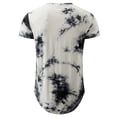 thumbnail image 2 of Mens Hip Hop Tie-Dyed Hipster Curve Hem T Shirt(White XXL), 2 of 3