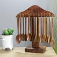 thumbnail image 2 of Natural Geo Rosewood Handcarved Decorative Spoon Set with Stand, 2 of 4
