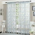 thumbnail image 4 of Wovilon Flower Sheer Curtain Tulle Window Voile Drape Valance 1 Panel Fabric Blackout Curtains For Bedroom, Curtains For Living Room, Kitchen Curtains, 4 of 8
