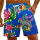 thumbnail image 2 of Puntoco Pantalones Cortos De Playa Para Hombre Bolsillo Con Cordón Pantalones De Media Longitud Con Estampado De Amor Del Día De San Valentín Azul M, 2 of 9