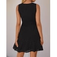 thumbnail image 4 of Vestido de verano ZESICA sin mangas con cuello en V y ojales, negro, 4 of 7