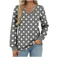 thumbnail image 2 of Womens Long Sleeve T Shirts V Neck Soft Basic Tee Loose Fit Casual Tops Fall Fashion, 2 of 5