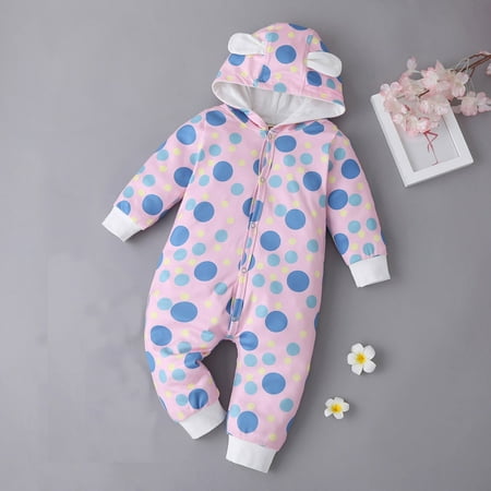 

Clearance Sales Online Deals Juebong Newborn Infant Baby Boys Girls Polka Dot Hooded Thick Romper Outwear Jumpsuit Purple 74
