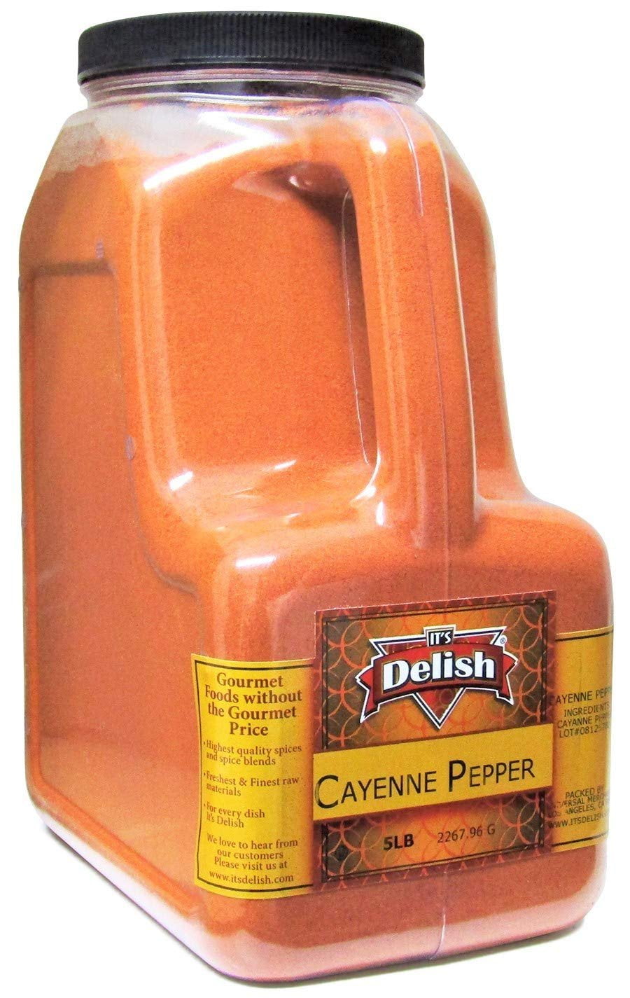 Cayenne Pepper by Its Delish, 5 LBS Restaurant Gallon Size Jug With