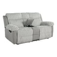 thumbnail image 3 of Furniture of America Gortier Transitional Fabric Indoor Manual Reclining Loveseat with USB, Gray, 3 of 8