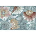 thumbnail image 3 of 2x3 Water Resistant, Small Indoor Outdoor Rugs for Patios, Front Door Entry, Entryway, Deck, Porch, Balcony | Outside Area Rug for Patio | Aqua, Floral | Size: 1'11'' x 3', 3 of 7