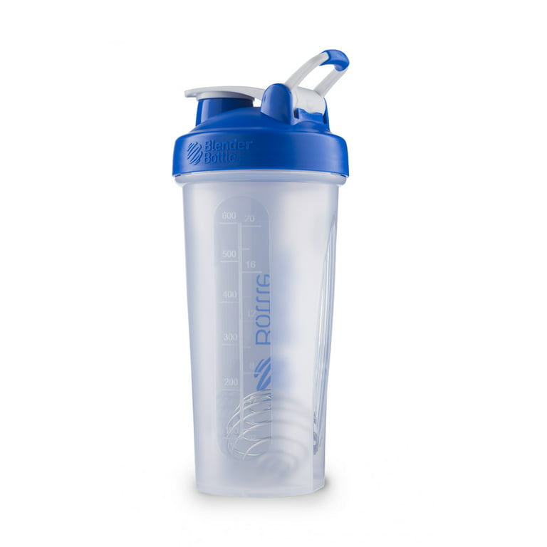 BodyTech Classic Shaker Bottle with Wire Whisk BlenderBall - Blue (28 Fluid ounces)