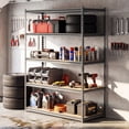 thumbnail image 2 of Gymax 4PCS 5-Tier Garage Shelving Unit 2200 LBS Heavy Duty Metal Storage Shelves Gray, 2 of 10